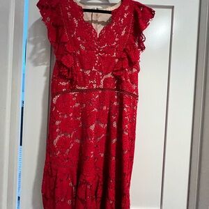 Elegant Red Lace Dress